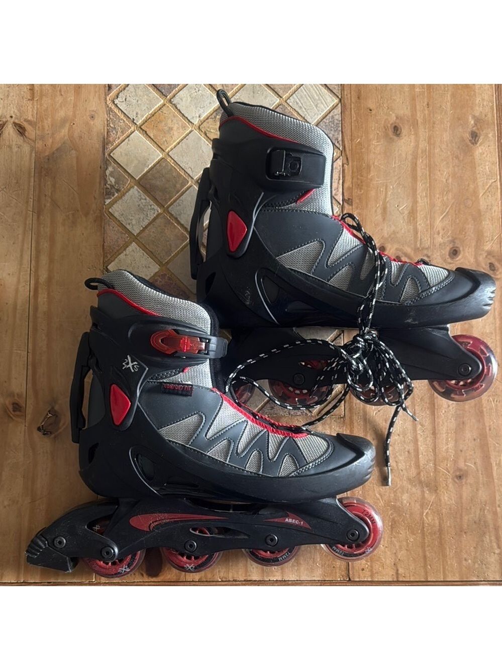 Black and Red Rollerblades